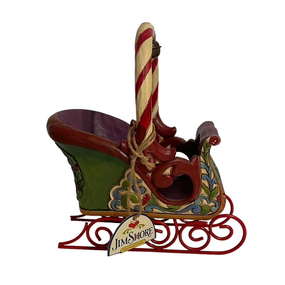 Jim Shore Heartwood Creek Jingle All The Way Christmas Sleigh w/ Ornaments NWT - Picture 5 of 9